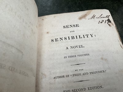 Lot 737 - Jane Austen - Sense and Sensibility, 1813, 2nd edition, in three volumes