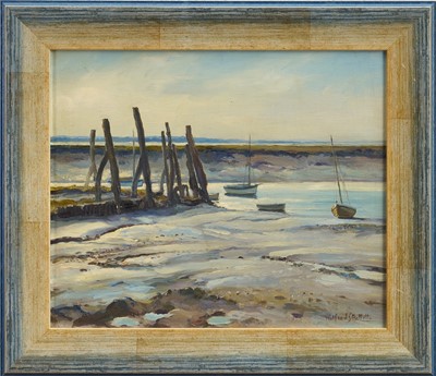 Lot 1046 - *Wilfred Stanley Pettitt (1904-1978) pairs of oils on board - On the Blackwater, Maldon, signed, 24cm x 29cm, in painted frames