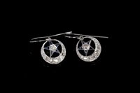 Lot 778 - Pair 1920s sapphire and diamond earrings, each...