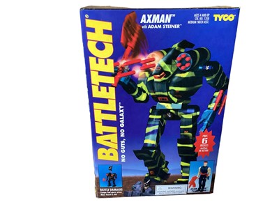 Lot 15 - Tyco (c1994) Battletech Thor with Nicolas Malthus, boxed (bottom opened) No.1358-2 & Axman with Adam Steiner, boxed No.1358-1, Infiltrator with Adam Steiner No.1350-1, Sloth with Franklin Sa...