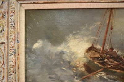 Lot 935 - *Sir Alfred James Munnings (1878-1959) oil on canvas - 'Launching a Boat off the Beach', signed and indistinctly dated, 26cm x 41cm, framed