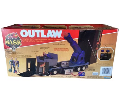 Lot 23 - Kenner (c1986) Mask Outlaw Venom Oil Tanker/Mobile Headquarters with two action figures, boxed No.37220, plus Afterburner Dragstar/Stealth Jet & Cannon Launcher with two action figures boxed...