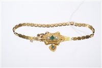 Lot 784 - 19th century yellow metal bracelet with a...