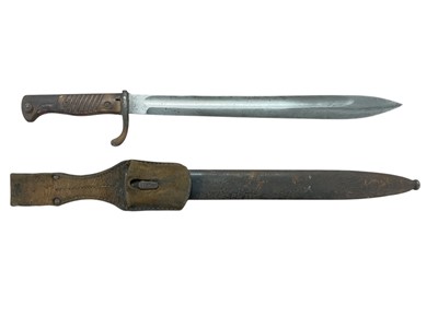 Lot 980 - First World War Imperial German Butcher bayonet with scabbard and frog