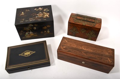 Lot 724 - Group of four antique boxes