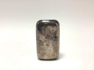 Lot 316 - Silver hip flask and cover