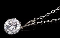 Lot 788 - Diamond single stone pendant, the old cut...