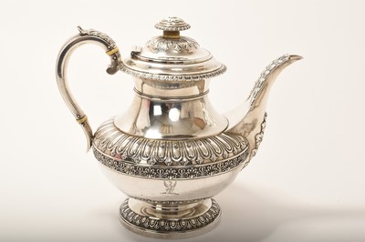 Lot 334 - Good quality George IV silver four piece tea and coffee set by Barnard’s (London 1821)