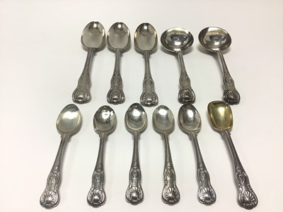 Lot 338 - Group of Georgian and Victorian King’s pattern cutlery