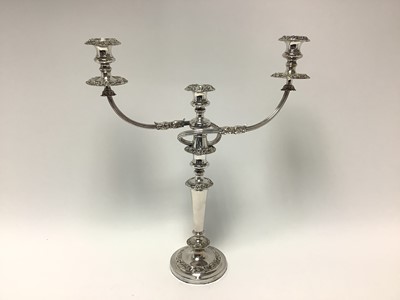 Lot 352 - Victorian silver plated twin branch candelabrum