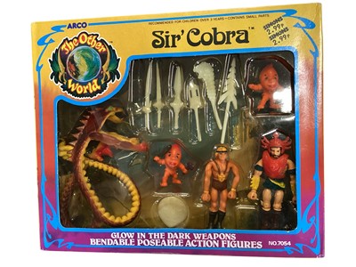 Lot 40 - Arco (c1984) The Other World bendable poseable action figure sets Antor meets Skitzo No.7053, Yurus meets Ess Gee No.7053, Froggacuda No.7054 & Sir Cobra No.7054, all boxed (4)