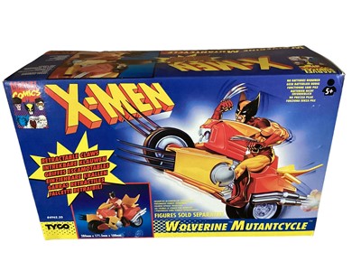 Lot 42 - Tyco X Men Wolverine Mutantcycle No.4962 & Magneto Magnetron No.4961 and Crash Dummies Slam Cycle No.1175-W, Mattel The Fli...