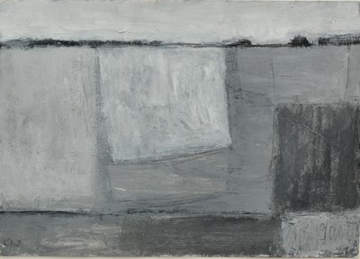 Lot 1005 - Suffolk School, (Contemporary), acrylic on paper, Study for Suffolk Sky, 2014, 21cm x 30cm, in glazed frame