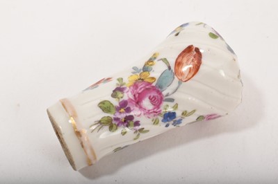 Lot 140 - German porcelain spirally fluted cane handle, circa 1900