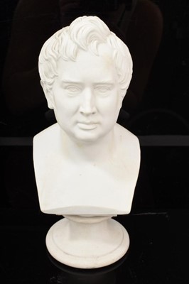 Lot 14 - 19th century Copenhagen biscuit porcelain bust of a gentleman