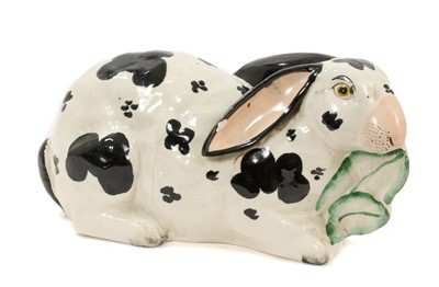 Lot 87 - Staffordshire pottery model of a rabbit, circa 1850