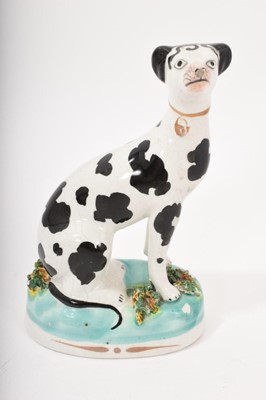 Lot 15 - Staffordshire pottery model of a seated Dalmatian, circa 1860