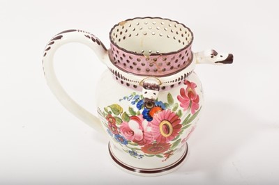 Lot 380 - Pearlware puzzle jug, probably Bristol, dated 1832