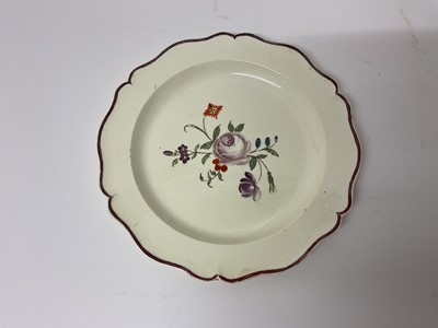 Lot 666 - Creamware botanical plate, circa 1790