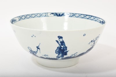 Lot 92 - Worcester bowl, painted in blue with the Walk in the Garden pattern, circa 1756, workman’s mark Provenance; Paul Zeisler Collection, Albert Amor