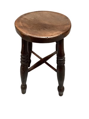 Lot 1181 - Late 19th century elm and beech stool