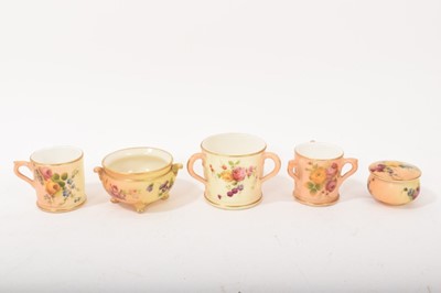 Lot 99 - Group of Royal Worcester miniature ‘blush ivory’ pieces