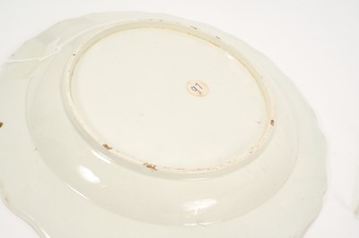 Lot 100 - Worcester plate, printed in black by Robert Hancock with Ruins with Marcus Aurelius Statue, circa 1772-75
