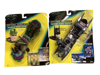 Lot 51 - Kenner Giochi Preziosi Batman Forever Ultimate Batman action figure & Batmobile, Batmobile Power Centre & Riddler Power Centre, Bluebird Riddler & Batcave Power Centres, plus Mattel...