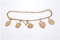 Lot 804 - Edwardian rose gold (9ct) Watches chain with...