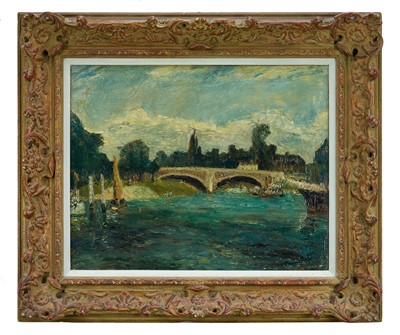 Lot 1036 - *Ronald Ossory Dunlop (1894-1973) oil on canvas - 'Richmond Bridge', signed, 40.5cm x 51cm, in gilt frame