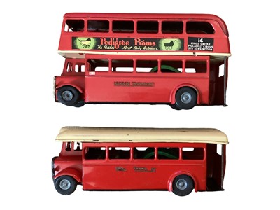 Lot 61 - Tinplate selection to include Triang Minic clockwork models London Buses, British Rail, Minic Transport lorry, Petrol Tanker & others plus Chad Valley Express Removals Van, Timpo friction di...