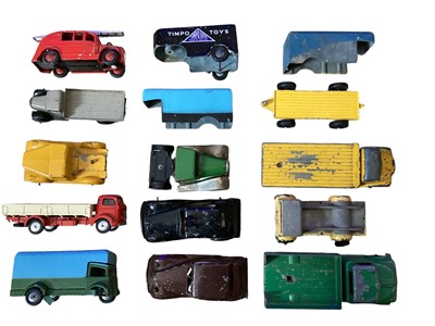 Lot 64 - Diecast unboxed selection various manufacturers including Dinky, Timpo, Lone Star, Crescent & others (2 boxes)