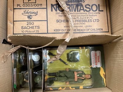 Lot 65 - Tiny Tuffys Commando & Infantry action figures, on card with bubblepack, Lion Rock (c1981) Combat Man WWII 6 1/2" action figures German Mountain Troope...