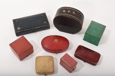 Lot 568 - Group of eight antique jewellery boxes, various