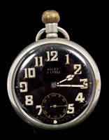 Lot 819 - Rare Rolex Military pocket Watches, the black...