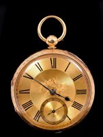 Lot 820 - Victorian gentlemen's gold (18ct) open face...