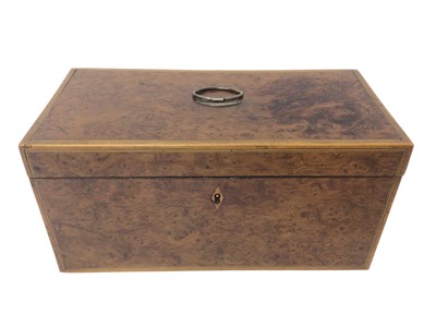 Lot 871 - Regency burr yew tea caddy