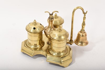 Lot 872 - 18th century brass inkstand