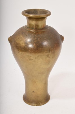 Lot 874 - Antique Chinese bronze vase of swollen and waisted form with Xuande mark, 15.5cm high