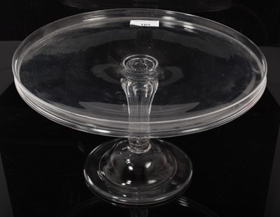 Lot 105 - Georgian glass tazza, with circular galleried top, moulded and collared stem, domed folded foot, 29.5cm diameter