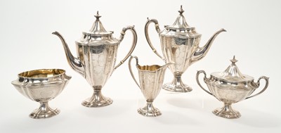 Lot 274 - Early 20th century American "Gorham" sterling silver five piece tea and coffee set