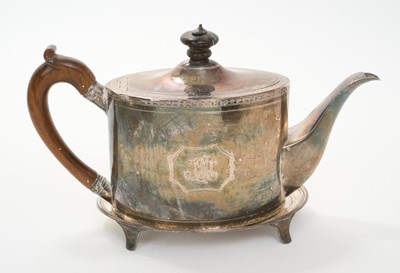 Lot 281 - George III silver teapot on matching stand