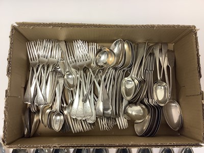 Lot 283 - Collection of Victorian silver flatware