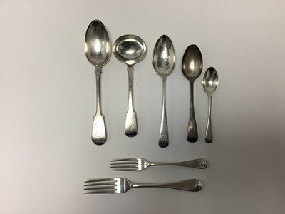 Lot 283 - Collection of Victorian silver flatware