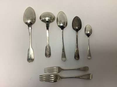 Lot 283 - Collection of Victorian silver flatware