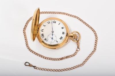 Lot 591 - Gentlemens 18ct gold minute repeating half hunter pocket watch