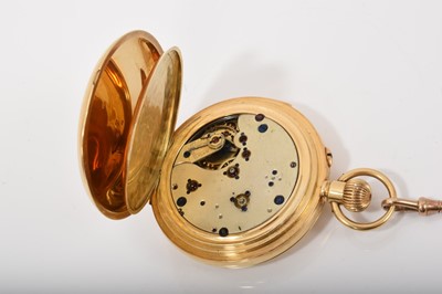 Lot 591 - Gentlemens 18ct gold minute repeating half hunter pocket watch