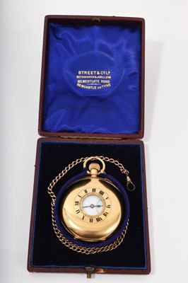 Lot 591 - Gentlemens 18ct gold minute repeating half hunter pocket watch