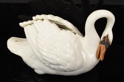 Lot 132 - Unusual English porcelain vase, in the form of a swan, circa 1880