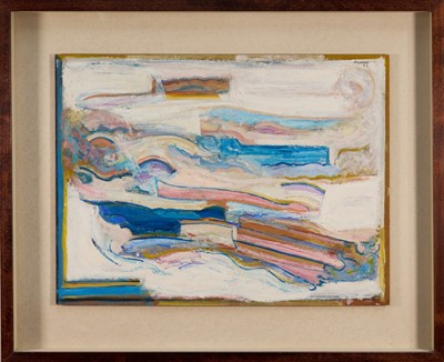 Lot 1353 - *Leo Davy (1924-1987) oil on board - The Bridge, 1982, 45cm x 60cm, framed